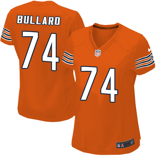 Women's Limited Jonathan Bullard Nike Jersey Orange Alternate - #74 NFL Chicago Bears